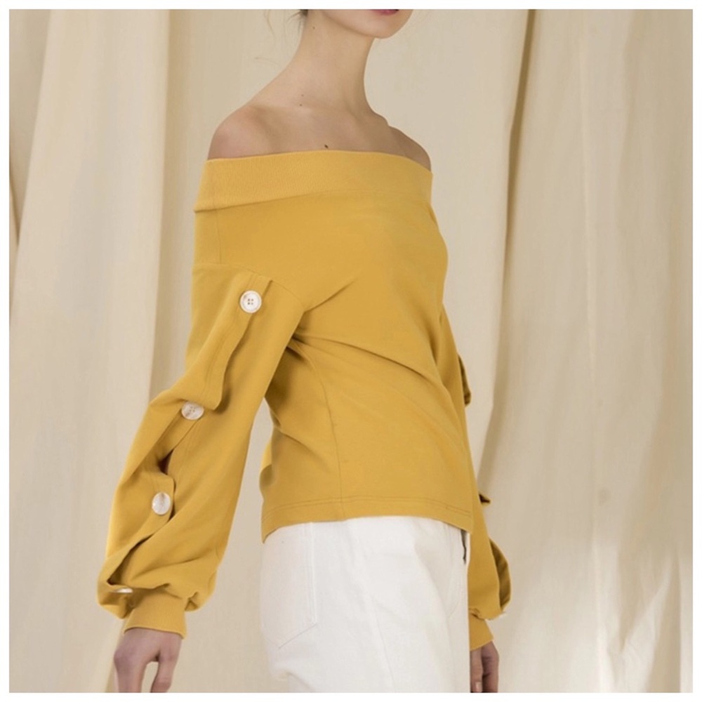 🌸 Soft Button Sleeve Off The Shoulder Top - Picture 8 of 8